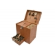 Mini-bar de voyage en cuir coloris beige