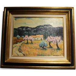 Tableau \"Amandiers en fleurs\" signé TERRAPON D.