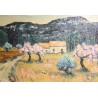 Tableau \"Amandiers en fleurs\" signé TERRAPON D.