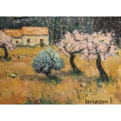 Tableau \"Amandiers en fleurs\" signé TERRAPON D.