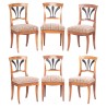 Suite de 6 chaises Directoire vaudoises en noyer