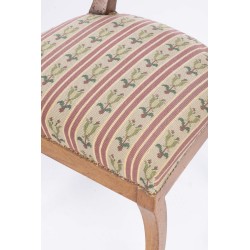 Suite de 6 chaises Directoire vaudoises en noyer