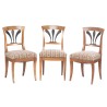 Suite de 6 chaises Directoire vaudoises en noyer