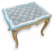 Tabouret style Louis XV laqué bleu et blanc