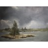 Tableau \"Lac de Joux\" signé RENEVEY