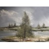 Tableau \"Lac de Joux\" signé RENEVEY