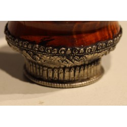 Bol tibétain en bois et argent