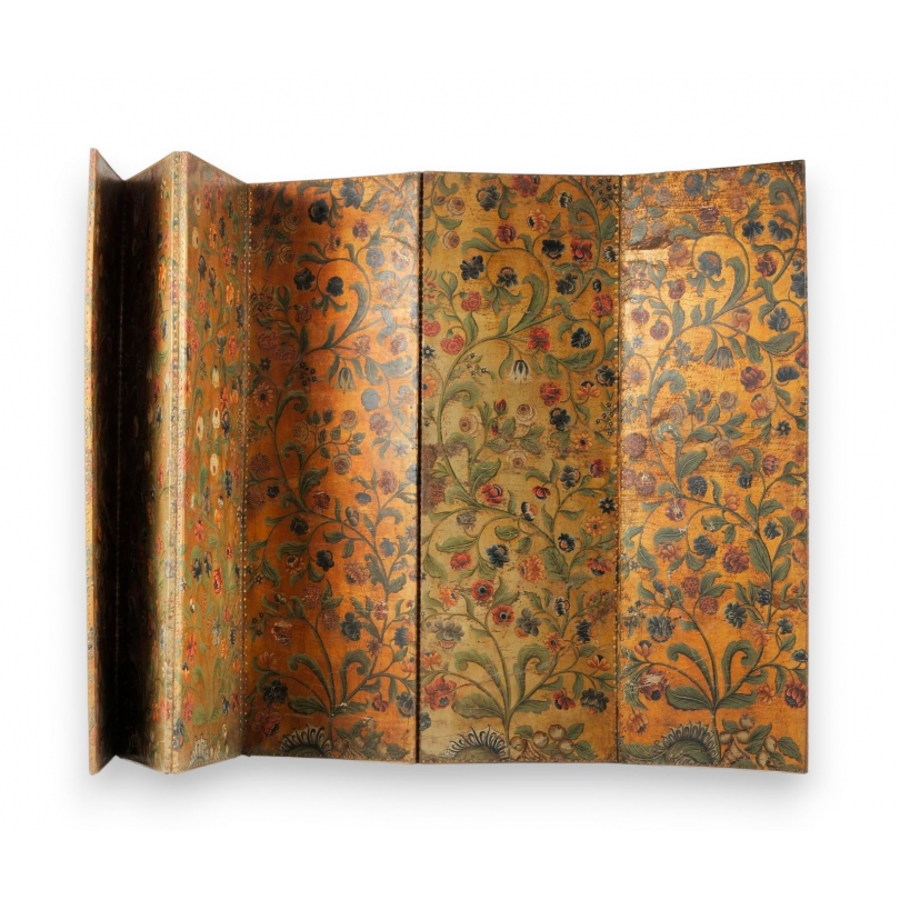 Paravent six feuilles en cuir de Cordoue