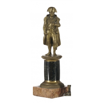 Bronze "Napoléon" colonne en marbre noir