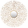 Miroir rond "Arbre" en fer doré