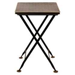 Table pliante en tôle noir "Etoiles"