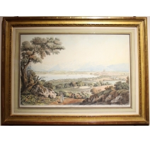 Gravure "Genève" signée HACKERT