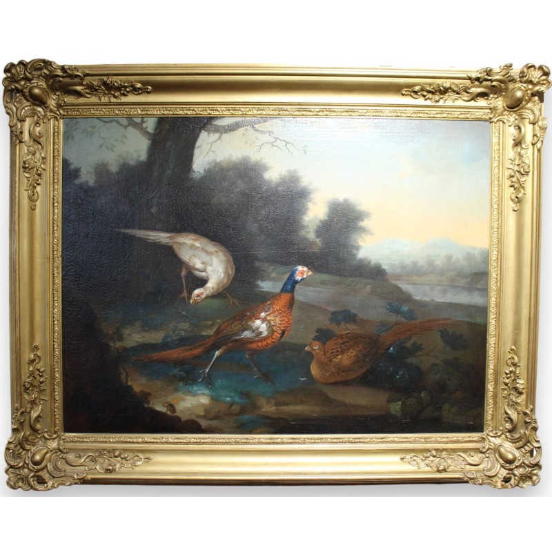 Paintings | English oil-on-canvas painting, ‘Pheasants’. Moinat SA  – Antiques and home décor