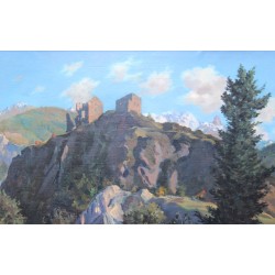 Tableau \"Château de Tourbillon\" signé Max RIMBOECK