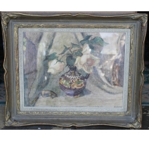 Pastel "Bouquet et souris" signé M.L. GOERING