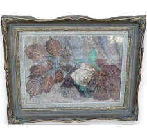 Pastel "Rose blanche" signé M.L. GOERING