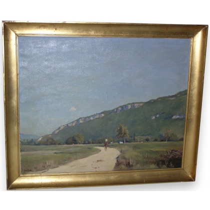 An oil on canvas Swiss "Salève
