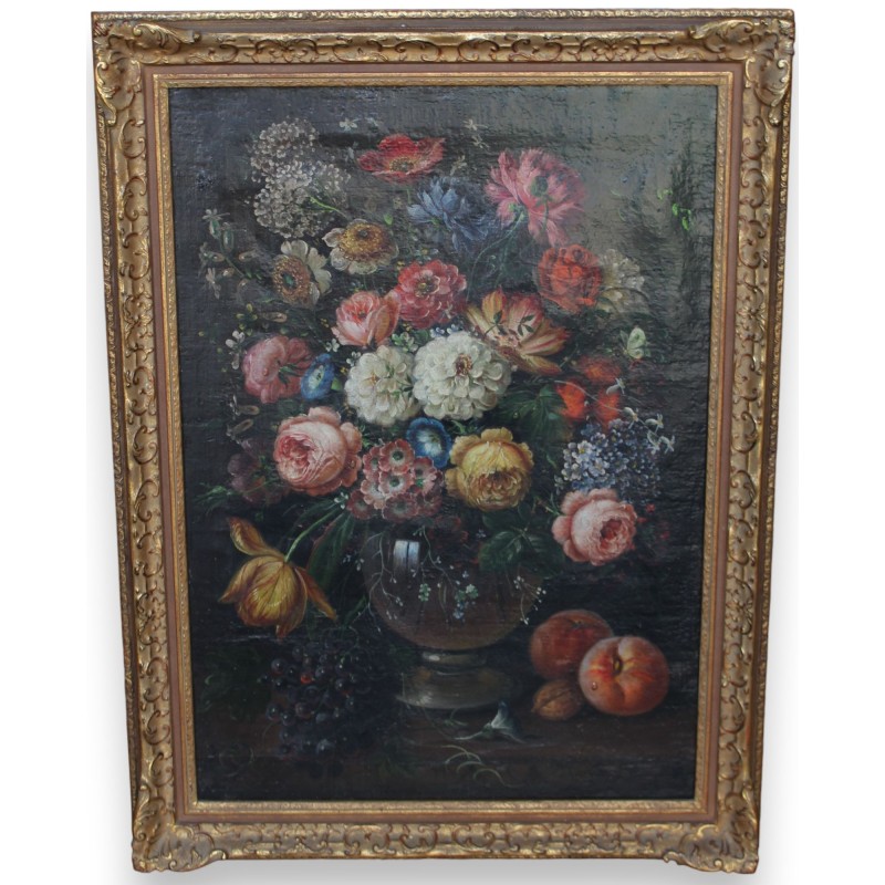 Tableau \"Bouquet de fleurs et fruits\"