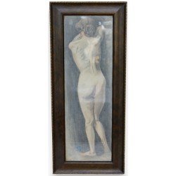 Dessin "Femme nue" signé S D