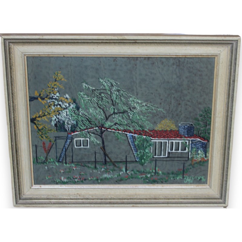 Tableau \"Maison\" signé A. GIL