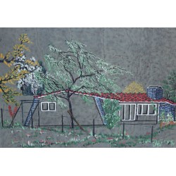 Tableau \"Maison\" signé A. GIL