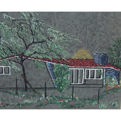 Tableau \"Maison\" signé A. GIL