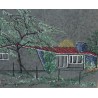 Tableau \"Maison\" signé A. GIL