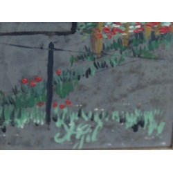 Tableau \"Maison\" signé A. GIL