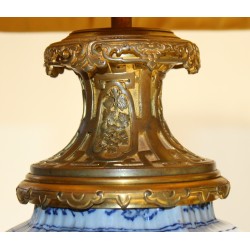 Lampe en faïence de Delft bleu-blanc