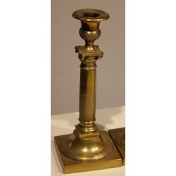 Pair of Empire-style brass candlesticks