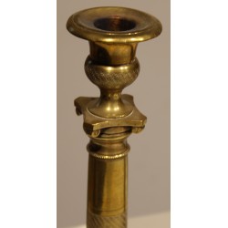 Pair of Empire-style brass candlesticks
