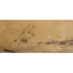 Dessin "Marine" signé HACCOU 1819