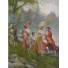 Paintings | Pair of "Romantiques" paintings by Moinat SA – Antiques and home décor