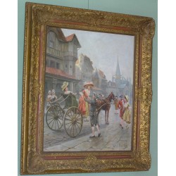 Paintings | Pair of "Romantiques" paintings by Moinat SA – Antiques and home décor