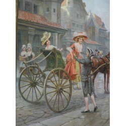 Paintings | Pair of "Romantiques" paintings by Moinat SA – Antiques and home décor