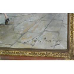 Paintings | Pair of "Romantiques" paintings by Moinat SA – Antiques and home décor
