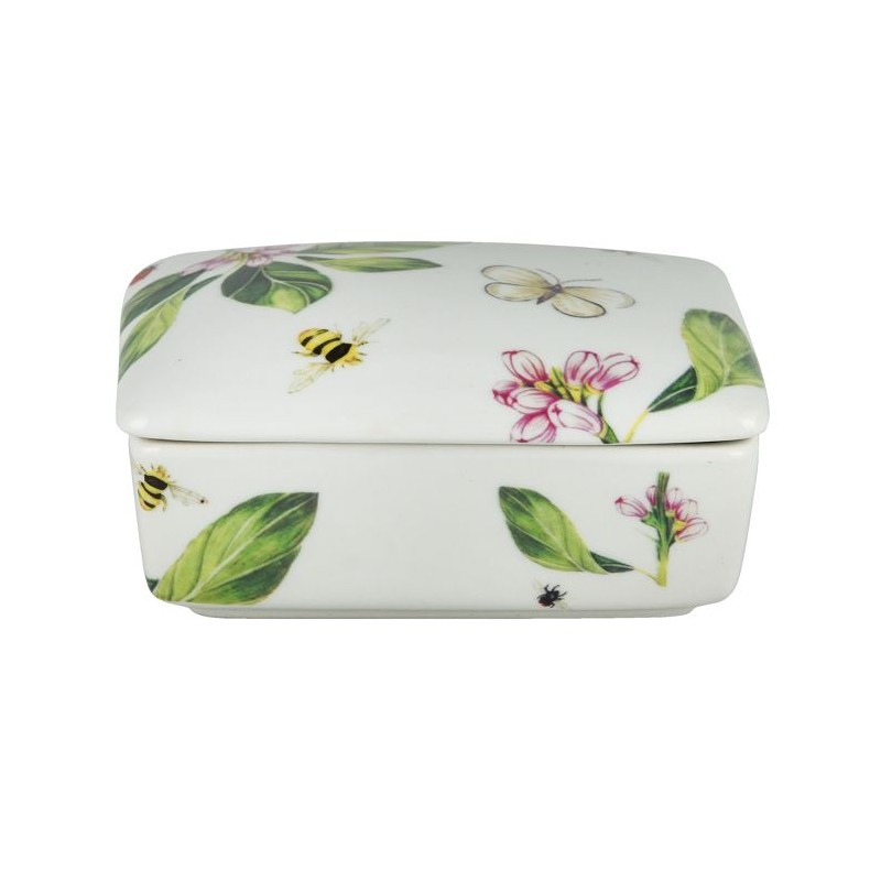 Boite rectangulaire Jardin anglais en porcelaine