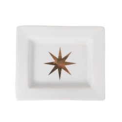Vide poche rectangulaire Etoile en porcelaine