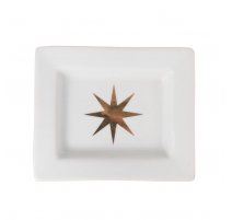 Vide poche rectangulaire Etoile en porcelaine