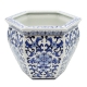 Cache-pot hexagonal "Grand Tour" en porcelaine