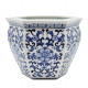 Cache-pot hexagonal "Grand Tour" en porcelaine