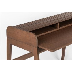 Bureau "BARBIER" à rideau en frêne foncé