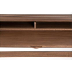 Bureau "BARBIER" à rideau en frêne foncé