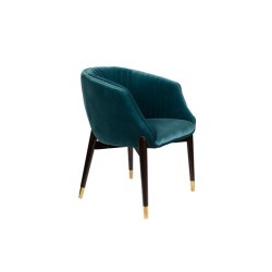 Fauteuil Dolly en velours bleu