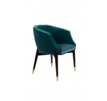 Fauteuil Dolly en velours bleu