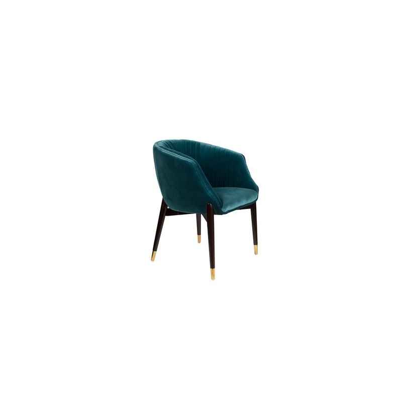 Fauteuil Dolly en velours bleu