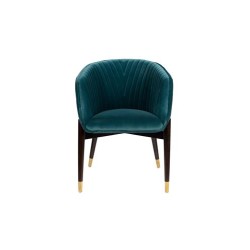 Fauteuil Dolly en velours bleu