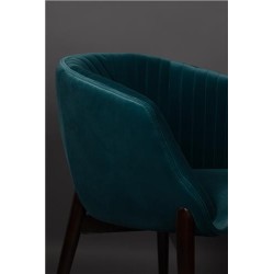Fauteuil Dolly en velours bleu