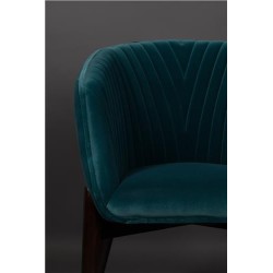 Fauteuil Dolly en velours bleu