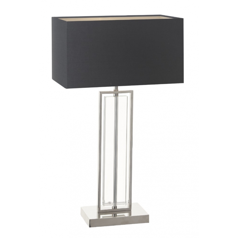 Lampe colonne "Beck" en cristal et nickel